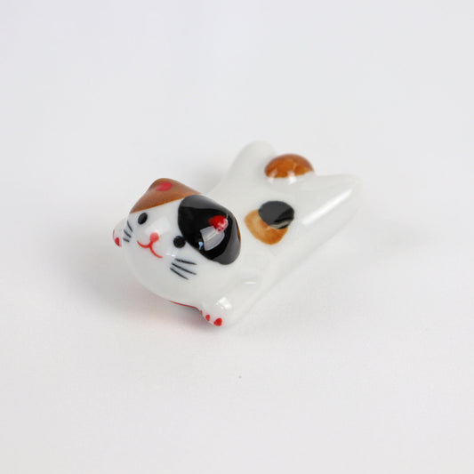 calico cute ceramic cat chopstick rest