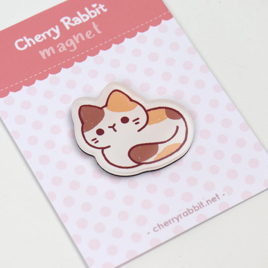 Calico Cat Loaf Acrylic Magnet