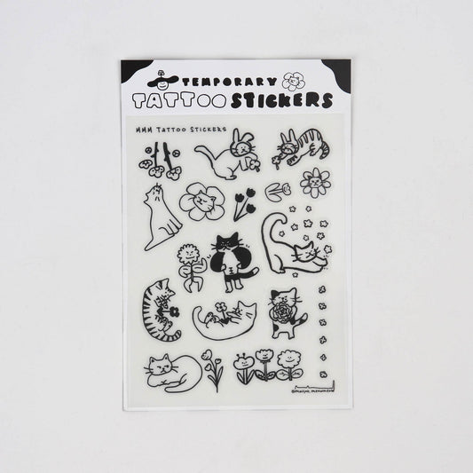 Cat Temporary Tattoo Stickers - Sheet C