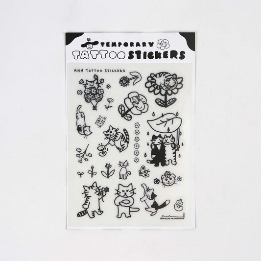 Cat Temporary Tattoo Stickers - Sheet D