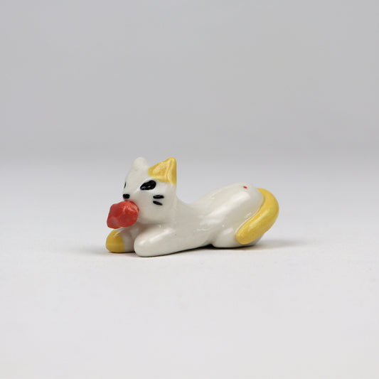 Handmade Ceramic Cat Chopstick Holder - Cat with Fish