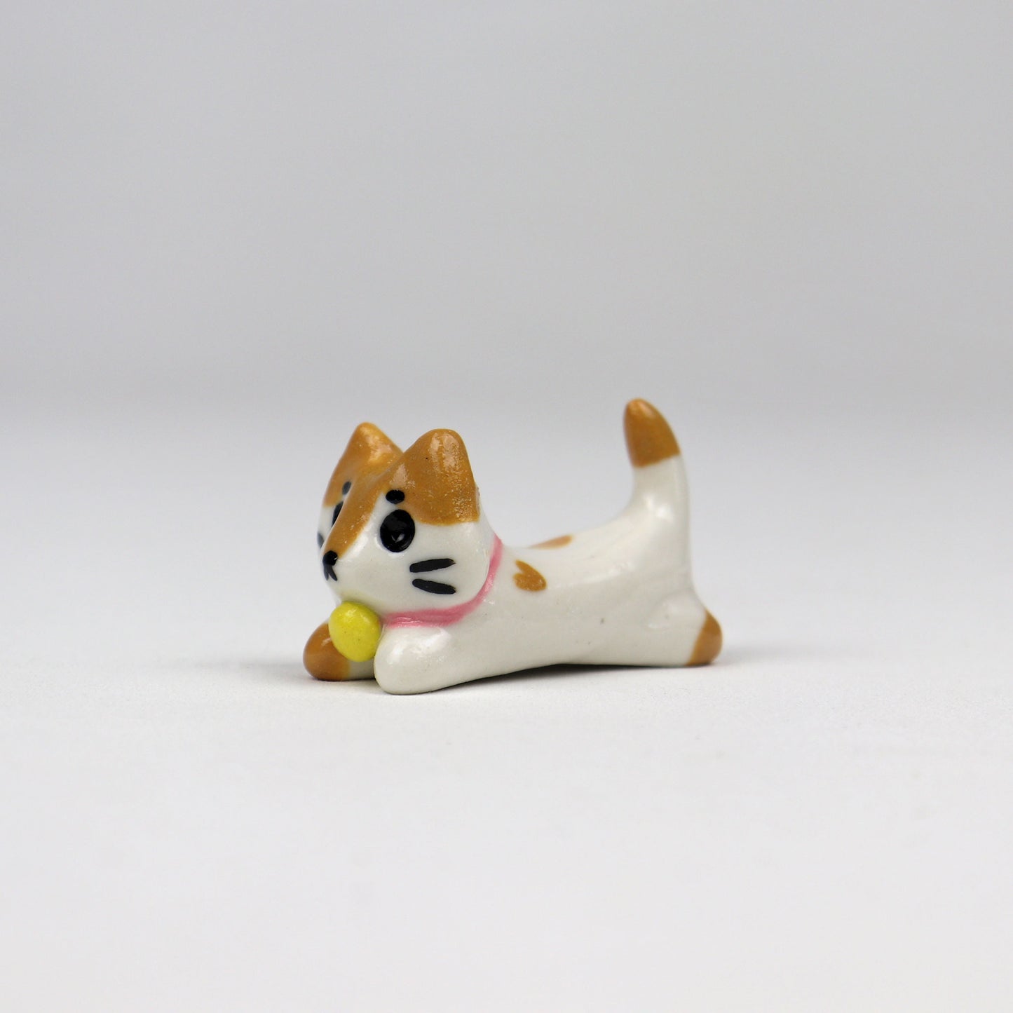 Handmade Ceramic Cat Chopstick Holder - Ginger & White Cat