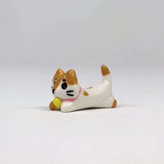 Handmade Ceramic Cat Chopstick Holder - Ginger & White Cat