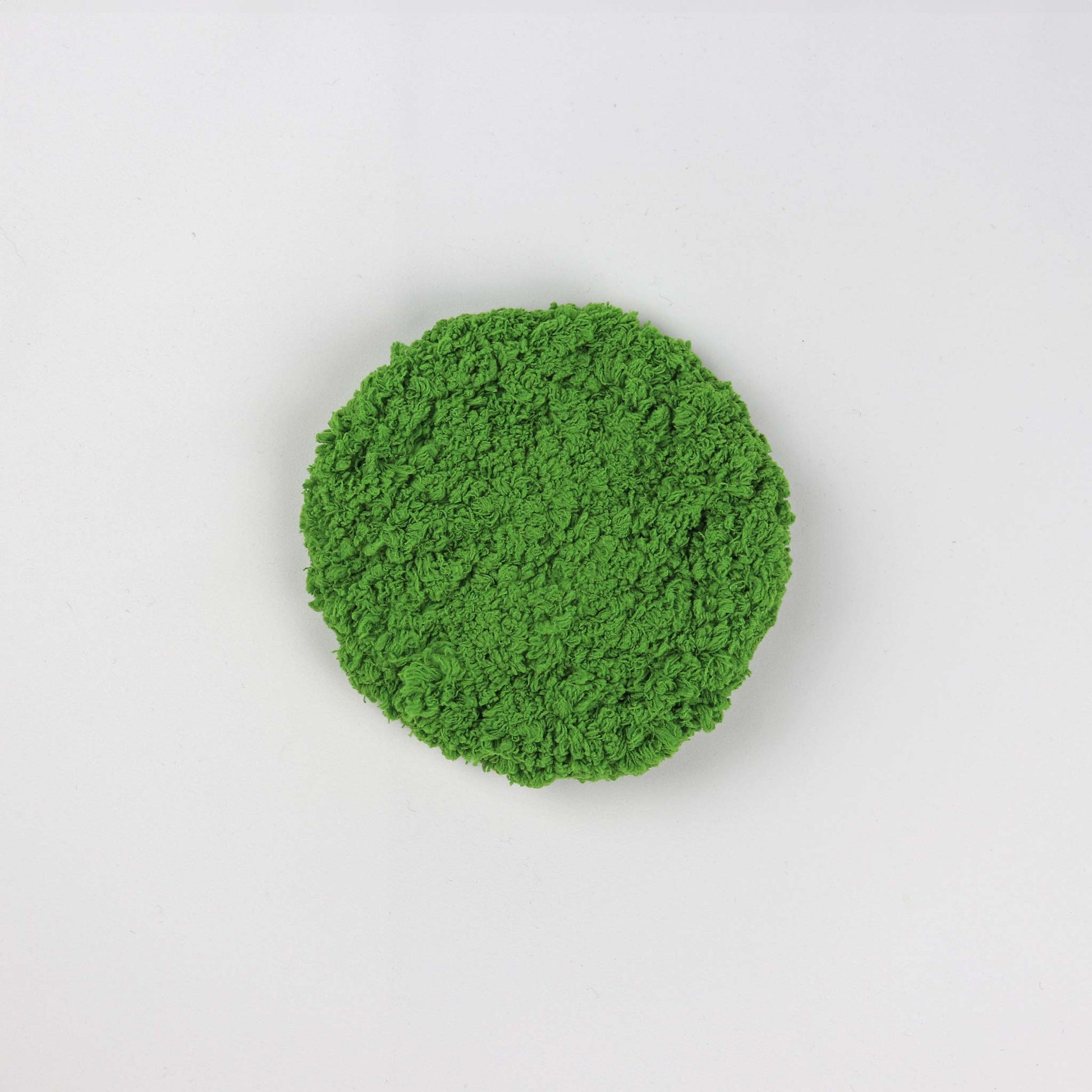 Hand knitted green grass coaster