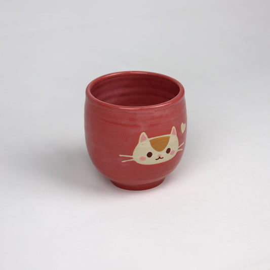 Cat Latte Mug - Pink with Cat Face <3