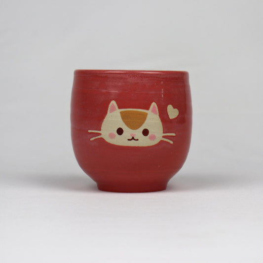 Cat Latte Mug - Pink with Cat Face <3