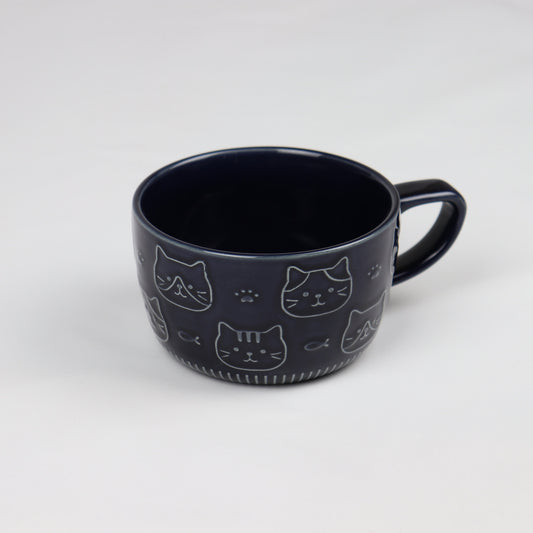 Navy Blue Cat Mug