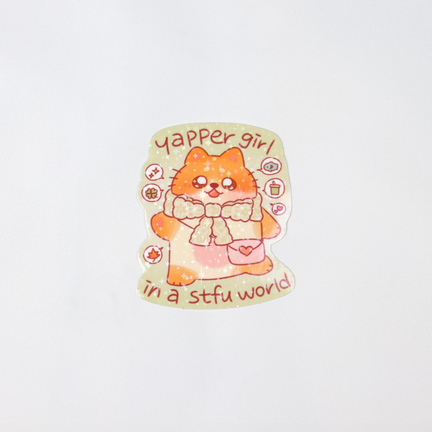 Yapper Girl Cat Sticker