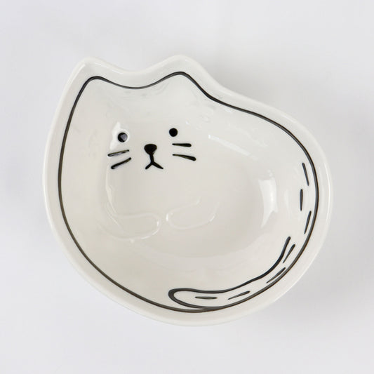 top view of cat shaped bowl