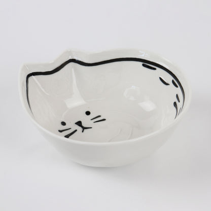 angle view of small cat shaped bowl