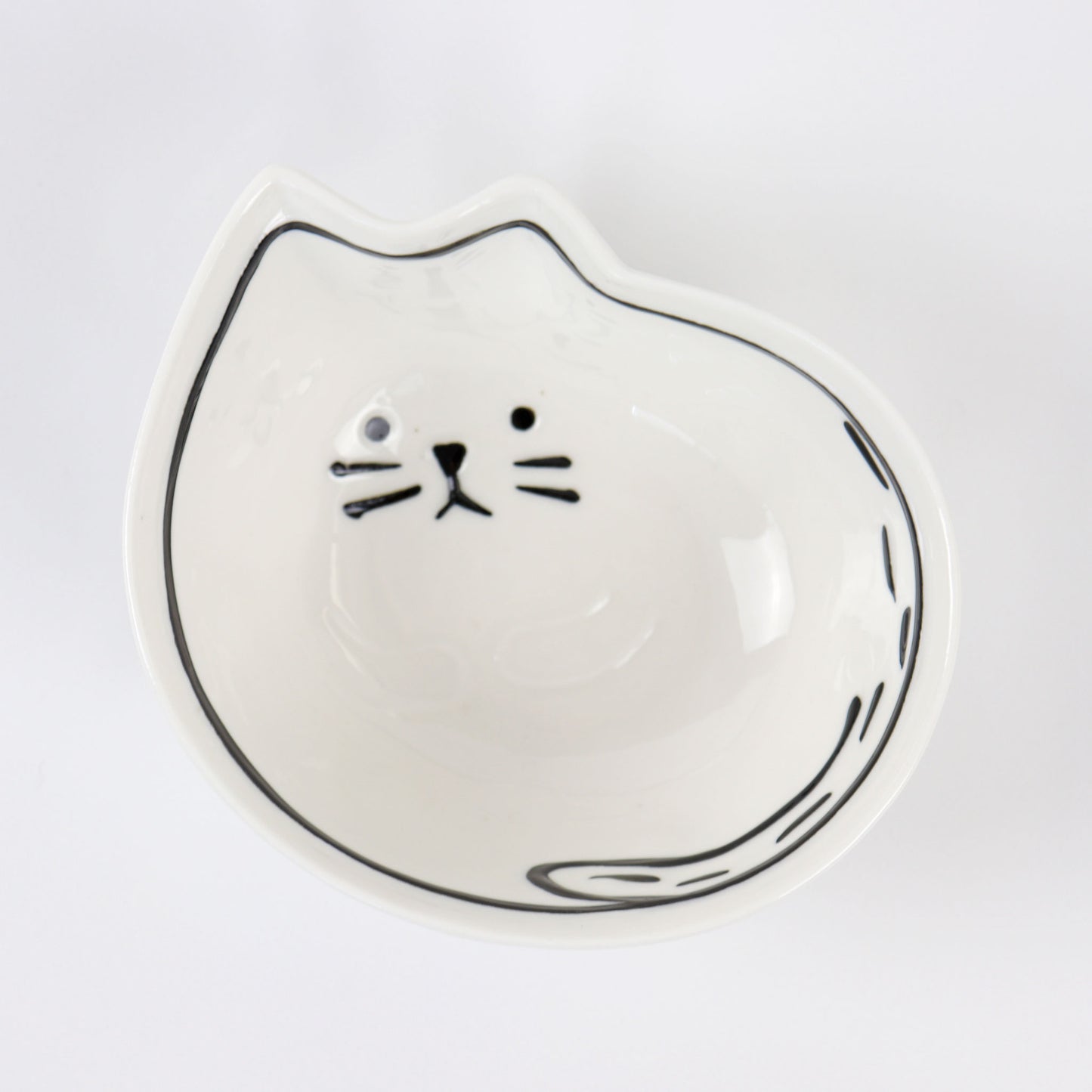 Ceramic Small Cat Shaped Bowl and Spoon Set