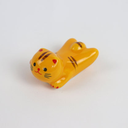 yellow cute ceramic cat chopstick rest