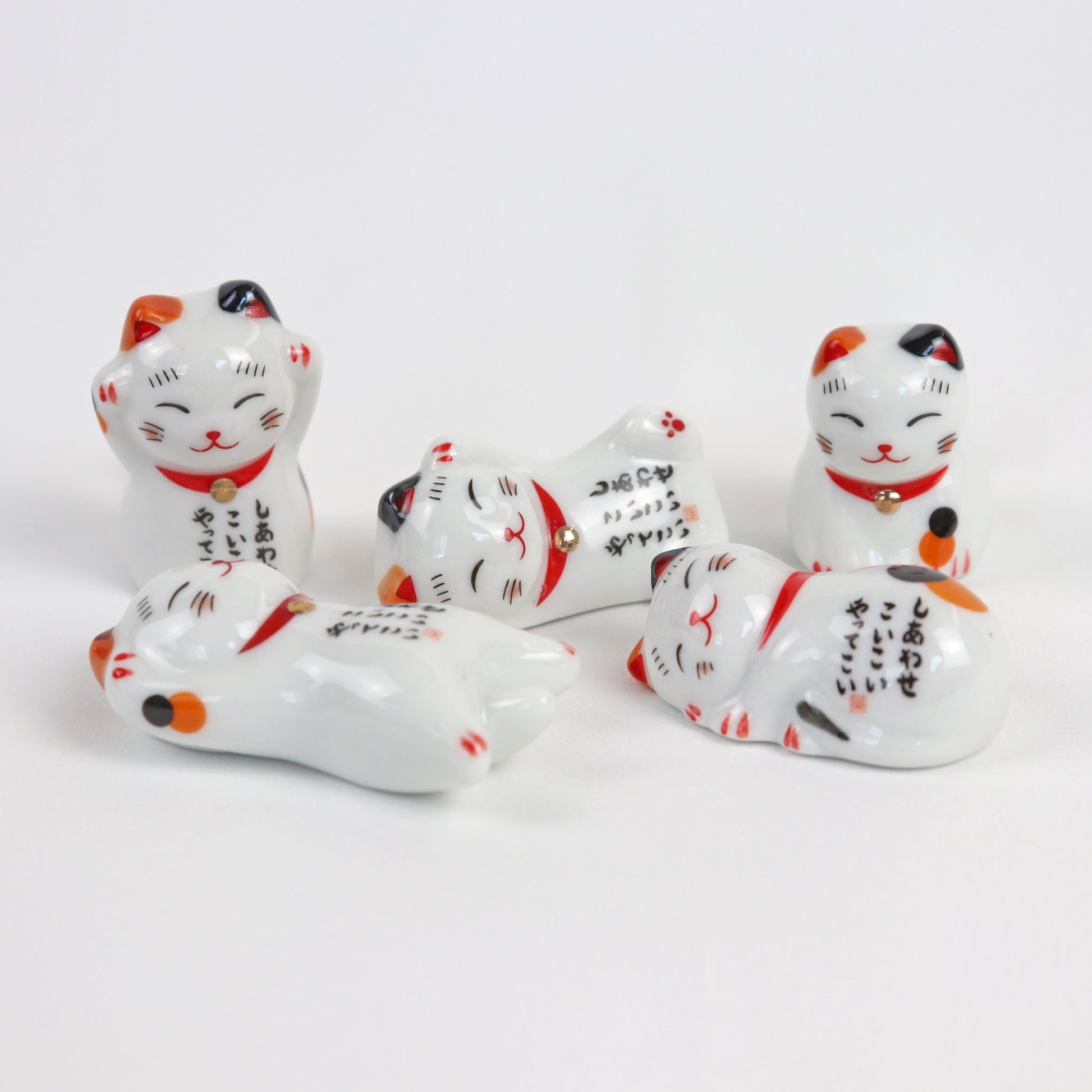 lucky cat chopstick rest set of five