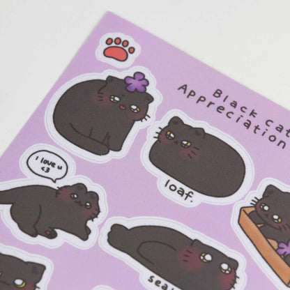 Black Cats Appreciation Club Sticker Sheet