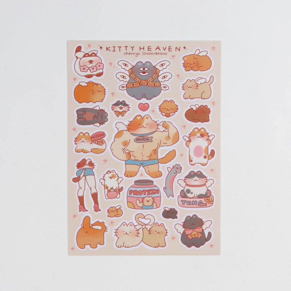 Buff Kitty Heaven Sticker Sheet | Stickers for Cat Lovers – Teef Club