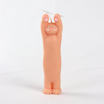 Apricot Cat Under Arrest Candle