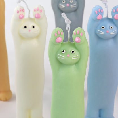 Green Cat Under Arrest Candle