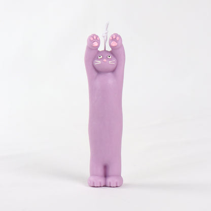 Purple Cat Under Arrest Candle