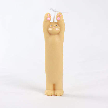 Ivory Cat Under Arrest Candle