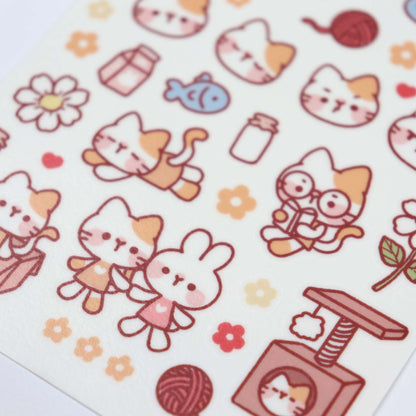 No.046 Cat Friends Sticker Sheet