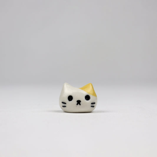 Cat Bud Vase - White & Yellow