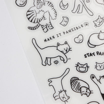 Cat Tattoo Stickers - Sheet A