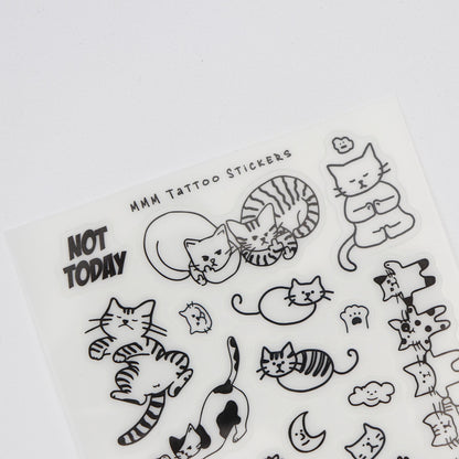 Cat Tattoo Stickers - Sheet B