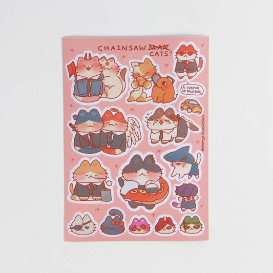 Chainsaw Cat Sticker Sheet