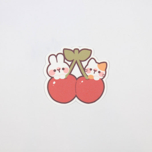 Cherry Friends Cat and Bunny Sticker