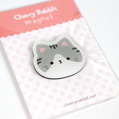 Grey Cat Acrylic Magnet