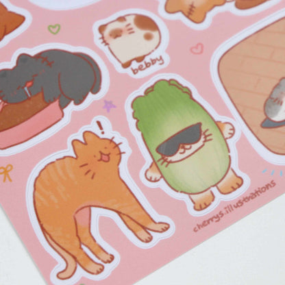 Chonky Cats V9 Sticker Sheet