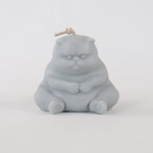 Grey Grumpy Cat Candle