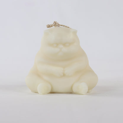 White Grumpy Cat Candle