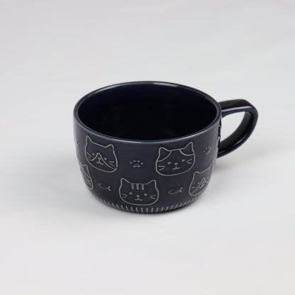 Navy Blue Cat Mug