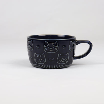 Navy Blue Cat Mug