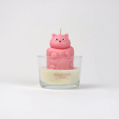 Chonky Cat Candle - Pink