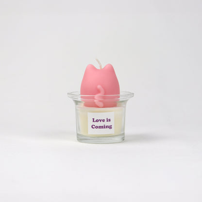 Mini Kitty Friends Candle - Pink