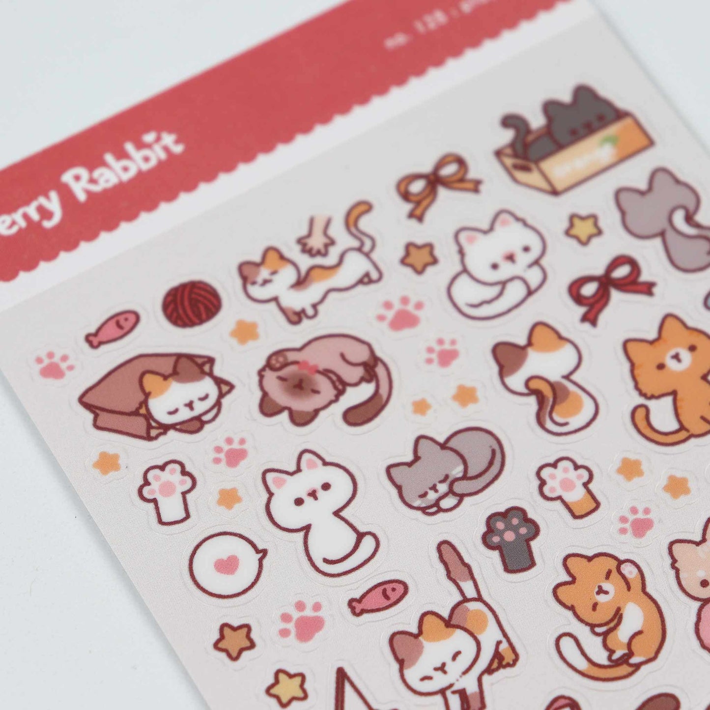 No.128 Playful Cats Sticker Sheet