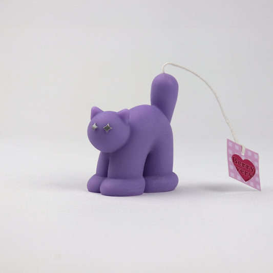 Bomb Kitty Candle - Purple