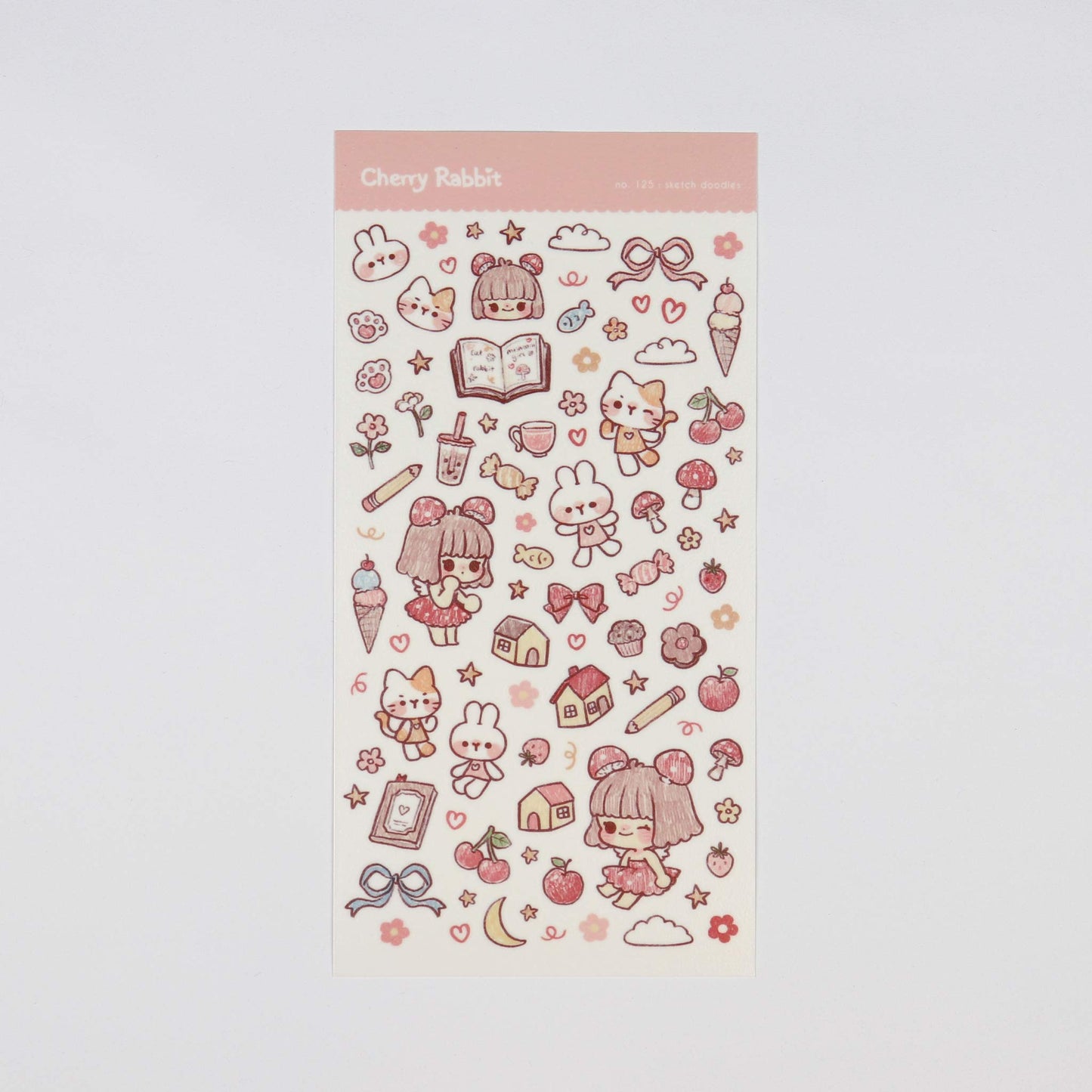 No.125 Sketch Doodles Sticker Sheet
