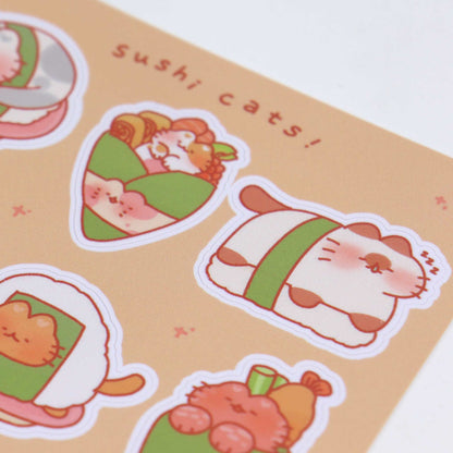 Sushi Cats Sticker Sheet