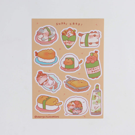 Sushi Cats Sticker Sheet