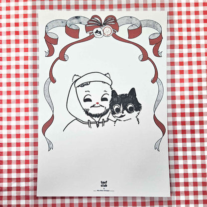 Personalised Vintage Cat Portrait