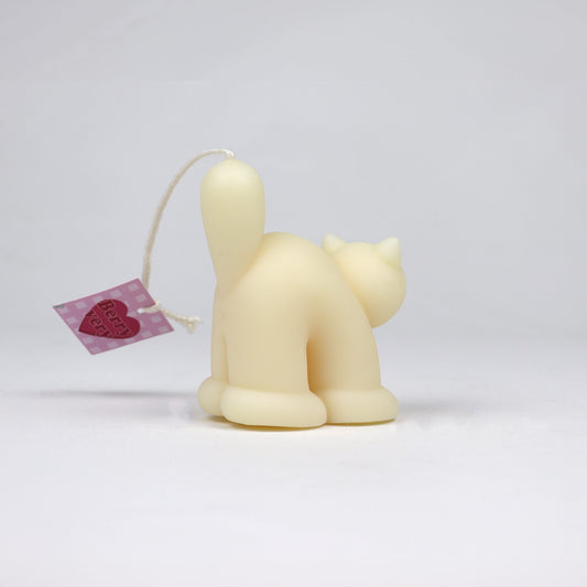 Bomb Kitty Candle - White