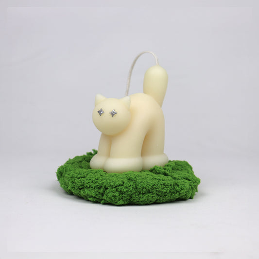 Bomb Kitty Candle - White