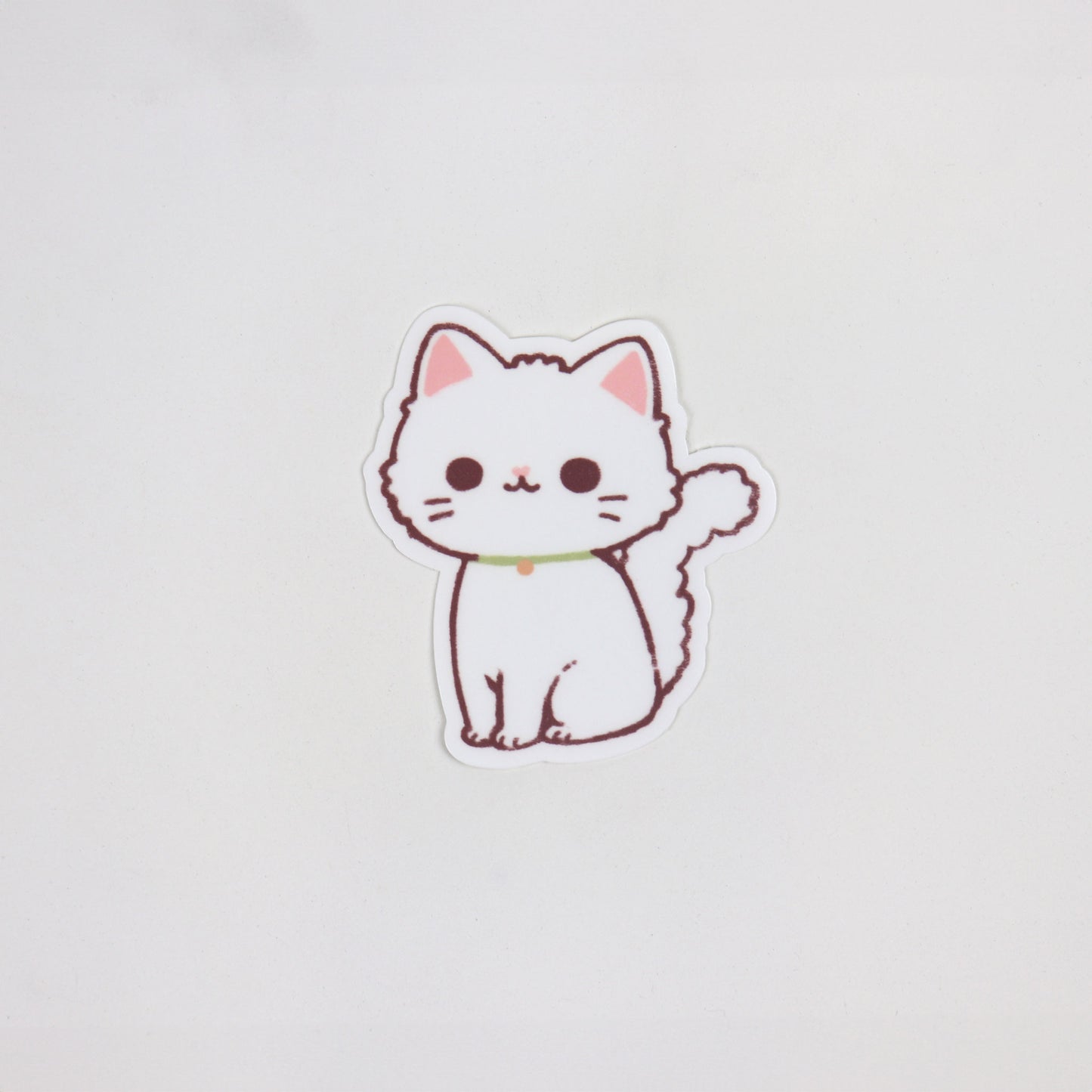 White Cat Sticker