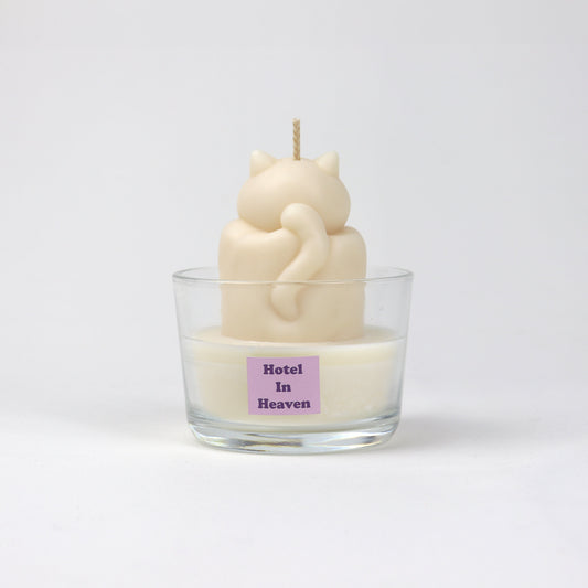 Chonky Cat Candle - White