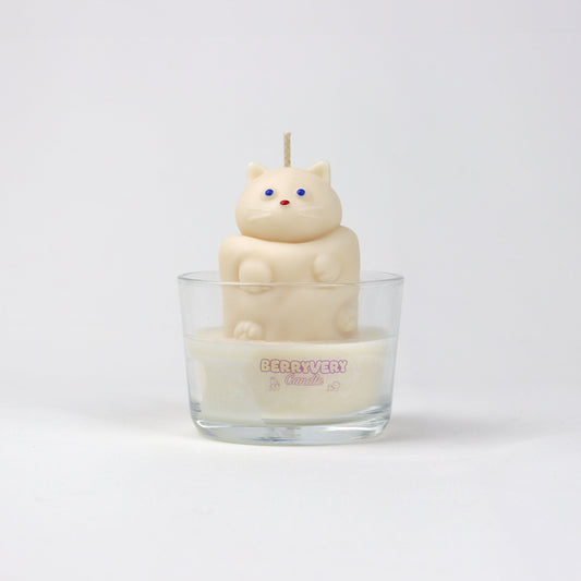 Chonky Cat Candle - White