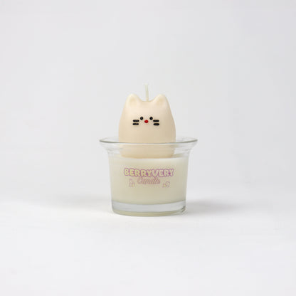 Mini Kitty Friends Candle - White