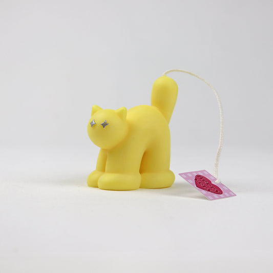 Bomb Kitty Candle - Yellow